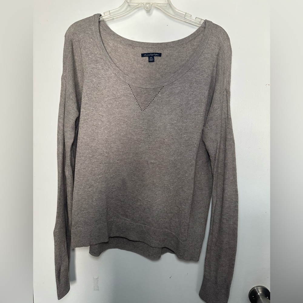 American Eagle Outfitters Gray Knit Top